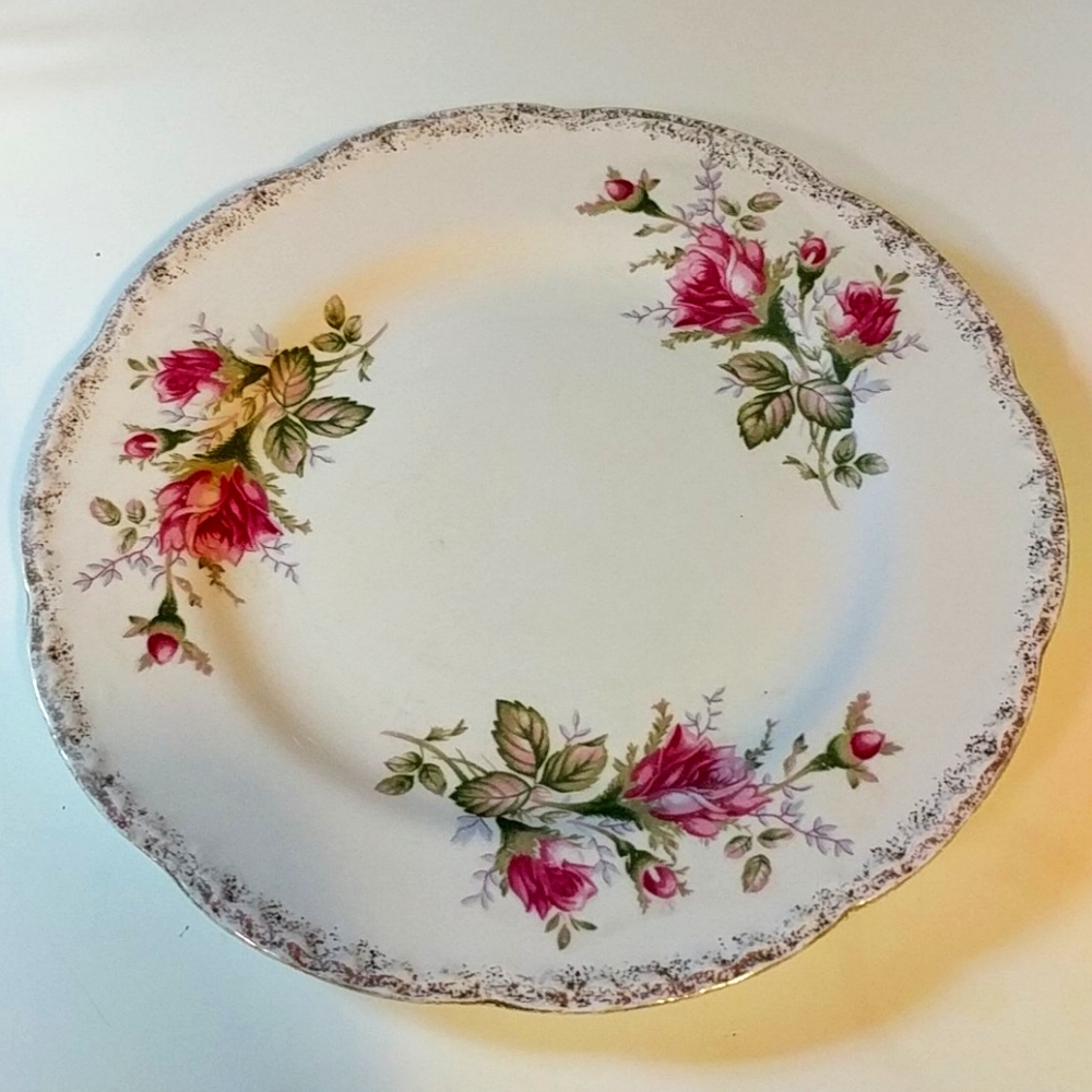 Vintage ESCO Pink Roses China Dinner Plate